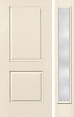 WDMA 44x80 Door (3ft8in by 6ft8in) Exterior Smooth 2 Panel Square Top Star Door 1 Side Rainglass Full Lite 1