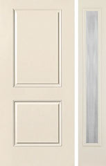 WDMA 44x80 Door (3ft8in by 6ft8in) Exterior Smooth 2 Panel Square Top Star Door 1 Side Chinchilla Full Lite 1