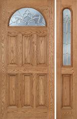 WDMA 44x80 Door (3ft8in by 6ft8in) Exterior Oak Merritt Single Door/1side w/ C Glass 1