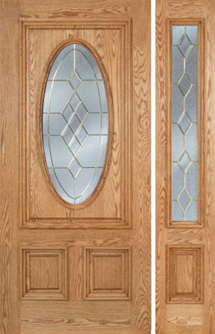 WDMA 44x80 Door (3ft8in by 6ft8in) Exterior Oak Watson Single Door/1side w/ A Glass 1