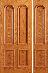 WDMA 44x80 Door (3ft8in by 6ft8in) Exterior Mahogany Entry 4 Panel Arch Panel One Sidelight Door 1