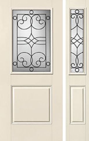 WDMA 44x80 Door (3ft8in by 6ft8in) Exterior Smooth Salinas Half Lite 1 Panel Star Door 1 Side Half Lite Sidelight 1