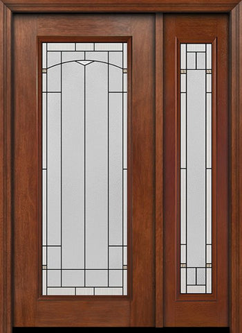 WDMA 44x80 Door (3ft8in by 6ft8in) Exterior Mahogany Full Lite Single Entry Door Sidelight Topaz Glass 1