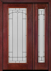WDMA 44x80 Door (3ft8in by 6ft8in) Exterior Cherry Full Lite Single Entry Door Sidelight Topaz Glass 1