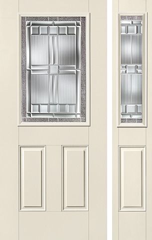 WDMA 44x80 Door (3ft8in by 6ft8in) Exterior Smooth SaratogaTM Half Lite 2 Panel Star Door 1 Side 1