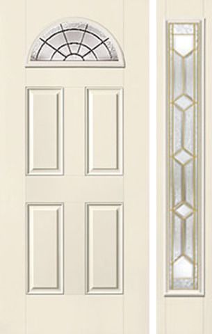 WDMA 44x80 Door (3ft8in by 6ft8in) Exterior Smooth CrystallineTM Fan Lite 4 Panel Star Door 1 Side 1