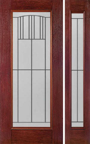 WDMA 44x80 Door (3ft8in by 6ft8in) Exterior Cherry Full Lite Single Entry Door Sidelight MI Glass 1