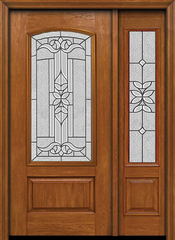 WDMA 44x80 Door (3ft8in by 6ft8in) Exterior Cherry Camber 3/4 Lite Single Entry Door Sidelight Cadence Glass 1