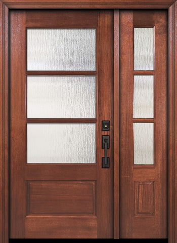 WDMA 44x80 Door (3ft8in by 6ft8in) Exterior Mahogany 80in 2/3 Lite 3 Lite SDL DoorCraft Door /1side 1