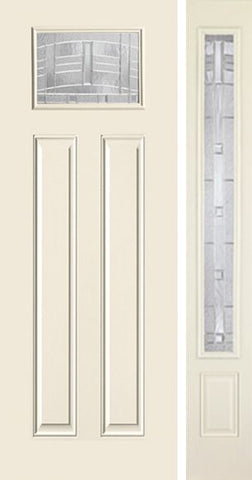 WDMA 44x96 Door (3ft8in by 8ft) Exterior Smooth MaplePark 8ft Craftsman Lite 2 Panel Star Door 1 Side 1