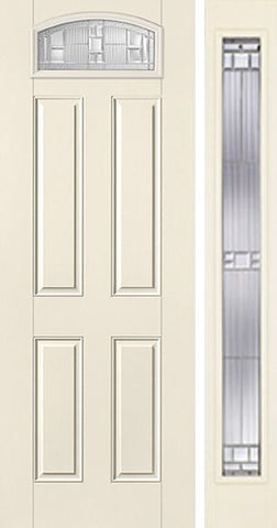 WDMA 44x96 Door (3ft8in by 8ft) Exterior Smooth SaratogaTM 8ft Camber Top Lite 4 Panel Star Door 1 Side 1