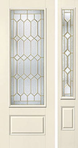 WDMA 44x96 Door (3ft8in by 8ft) Exterior Smooth Crystalline 8ft 3/4 Lite 1 Panel Star Door 1 Side 1