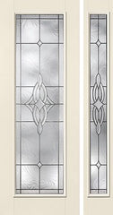 WDMA 44x96 Door (3ft8in by 8ft) Exterior Smooth Wellesley Full Lite 8ft Flush Star Door 1 Side Sidelight W/ Stile Lines 1