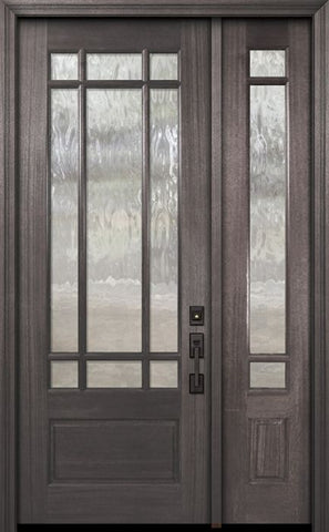 WDMA 44x96 Door (3ft8in by 8ft) Exterior Mahogany 96in 3/4 Lite Marginal 9 Lite SDL DoorCraft Door /1side 1