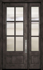 WDMA 44x96 Door (3ft8in by 8ft) Exterior Knotty Alder 96in 3/4 Lite 6 Lite SDL Estancia Alder Door /1side 1