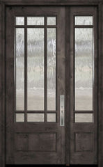 WDMA 44x96 Door (3ft8in by 8ft) Exterior Knotty Alder 96in 3/4 Lite Marginal 9 Lite SDL Estancia Alder Door /1side 1