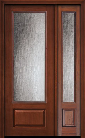 WDMA 44x96 Door (3ft8in by 8ft) Exterior Cherry IMPACT | 96in 3/4 Lite Privacy Glass Door /1side 1