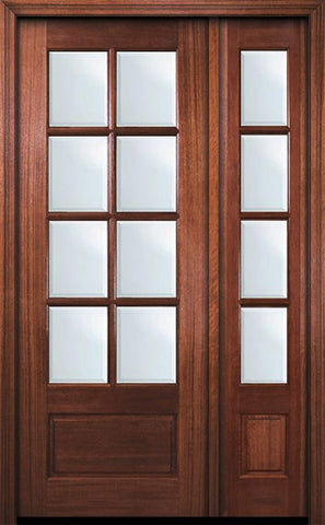 WDMA 44x96 Door (3ft8in by 8ft) Exterior Mahogany 96in 8 Lite TDL DoorCraft Door /1side w/Bevel IG 1