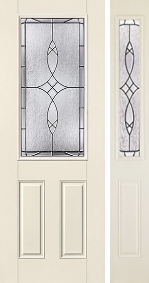WDMA 44x96 Door (3ft8in by 8ft) Exterior Smooth Blackstone 8ft 3/4 Lite 2 Panel Star Door 1 Side 1