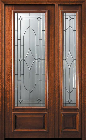 WDMA 44x96 Door (3ft8in by 8ft) Exterior Mahogany 96in 3/4 Lite Bourbon Street Door /1side 1