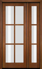 WDMA 46x80 Door (3ft10in by 6ft8in) Exterior Swing Mahogany 6 Lite TDL Single Entry Door Sidelight Standard Size 4