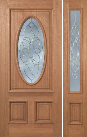 WDMA 46x80 Door (3ft10in by 6ft8in) Exterior Mahogany Maryvale Single Door/1side w/ BO Glass 1