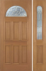 WDMA 46x80 Door (3ft10in by 6ft8in) Exterior Mahogany Jefferson Single Door/1side w/ A Glass 1