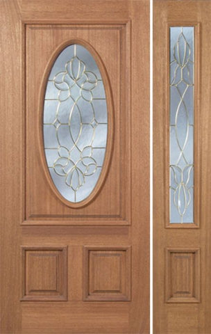 WDMA 46x80 Door (3ft10in by 6ft8in) Exterior Mahogany Maryvale Single Door/1side w/ CO Glass 1