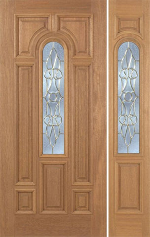 WDMA 46x80 Door (3ft10in by 6ft8in) Exterior Mahogany Revis Single Door/1side w/ L Glass - 6ft8in Tall 1