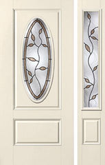 WDMA 46x80 Door (3ft10in by 6ft8in) Exterior Smooth Avonlea 3/4 Captured Oval Lite 1 Panel Star Door 1 Side 1