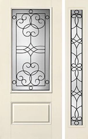 WDMA 46x80 Door (3ft10in by 6ft8in) Exterior Smooth Salinas 3/4 Lite 1 Panel Star Door 1 Side 1