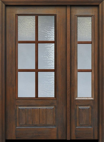 WDMA 46x80 Door (3ft10in by 6ft8in) Patio Cherry IMPACT | 80in 3/4 Lite 1 Panel 6 Lite SDL Door /1side 1