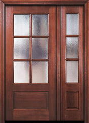 WDMA 46x80 Door (3ft10in by 6ft8in) Exterior Mahogany 80in 6 Lite TDL DoorCraft Door /1side w/Textured Glass 1