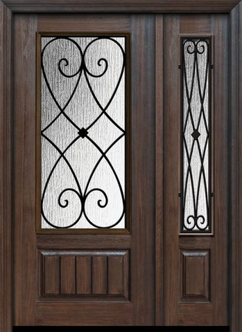 WDMA 46x80 Door (3ft10in by 6ft8in) Exterior Cherry IMPACT | 80in 1 Panel 3/4 Lite Charleston Door /1side 1