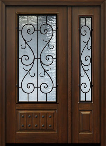 WDMA 46x80 Door (3ft10in by 6ft8in) Exterior Cherry IMPACT | 80in 1 Panel 3/4 Lite St Charles Door /1side 1