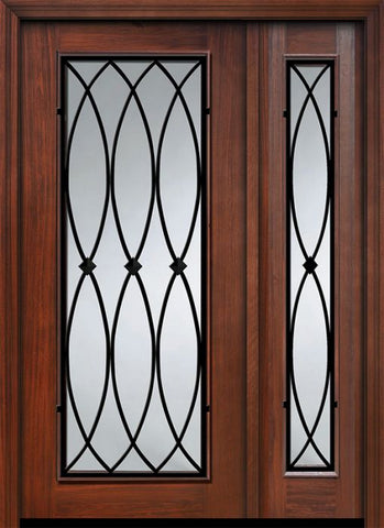 WDMA 46x80 Door (3ft10in by 6ft8in) Exterior Cherry IMPACT | 80in Full Lite La Salle Door /1side 1