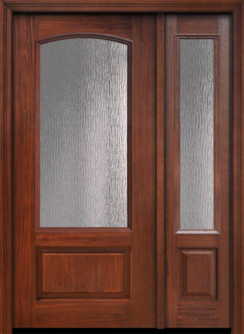 WDMA 46x80 Door (3ft10in by 6ft8in) Patio Cherry 80in 3/4 Arch Lite Privacy Glass Door /1side 1