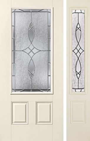 WDMA 46x80 Door (3ft10in by 6ft8in) Exterior Smooth Blackstone 3/4 Lite 2 Panel Star Door 1 Side 1