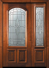 WDMA 46x80 Door (3ft10in by 6ft8in) Exterior Mahogany 80in Versailles Arch Lite Door /1side 1