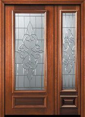WDMA 46x80 Door (3ft10in by 6ft8in) Exterior Mahogany 80in 3/4 Lite Courtlandt Door /1side 1