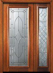 WDMA 46x80 Door (3ft10in by 6ft8in) Exterior Mahogany 80in Full Lite Savoy Door /1side 1