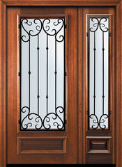 WDMA 46x80 Door (3ft10in by 6ft8in) Exterior Mahogany 80in 3/4 Lite Valencia Door /1side 1