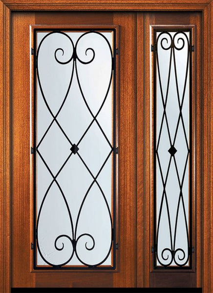 WDMA 46x80 Door (3ft10in by 6ft8in) Exterior Mahogany 80in Full Lite Charleston Door /1side 1