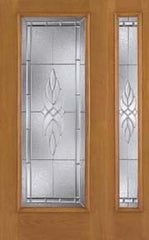 WDMA 46x80 Door (3ft10in by 6ft8in) Exterior Oak Fiberglass Impact Door Full Lite Kensington 6ft8in 1 Sidelight 1