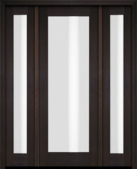 WDMA 46x84 Door (3ft10in by 7ft) Exterior Swing Mahogany Full Lite Single Entry Door Sidelights 2