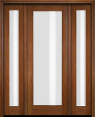 WDMA 46x84 Door (3ft10in by 7ft) Exterior Swing Mahogany Full Lite Single Entry Door Sidelights 5