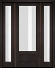WDMA 46x84 Door (3ft10in by 7ft) Exterior Swing Mahogany 3/4 Lite Single Entry Door Full Sidelights 2