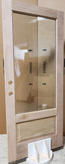 WDMA 46x84 Door (3ft10in by 7ft) Exterior Swing Mahogany 3/4 Lite Single Entry Door Full Sidelights 5