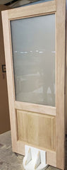 WDMA 46x84 Door (3ft10in by 7ft) Exterior Swing Mahogany 1/2 Lite Single Entry Door Sidelights 6