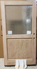 WDMA 46x84 Door (3ft10in by 7ft) Exterior Swing Mahogany 1/2 Lite Single Entry Door Sidelights 9
